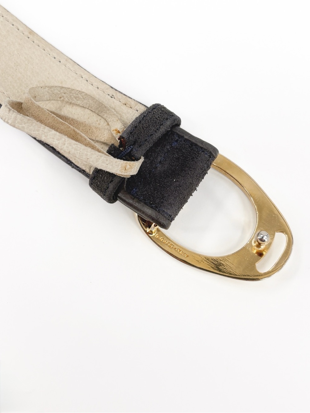 GUCCI Vintage Gold Interlocking G logo Belt Buckle in Gray (80/32) Small - Picture 4 of 12